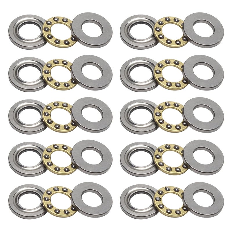 STYUI (10Pcs) F10-20M Miniature Thrust Ball Bearings 10mm x 20mm x 7mm Miniature Plane Thrust Bearings Chrome Steel One Way - Image 1